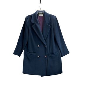 Vintage Forecaster Boston Navy Wool Peacoat Jacket Classic Preppy USA Made Sz 8